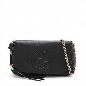 Gucci Soho Leather Chain Shoulder Bag Black